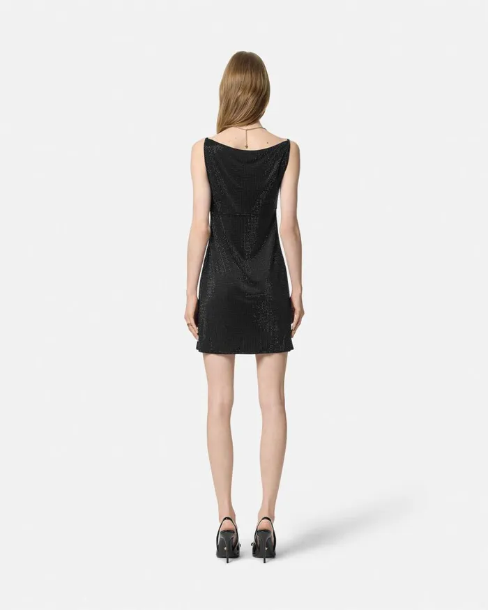 Versace Crystal Medusa 03995 Mini Dress Black Women Dresses Versace Crystal Medusa 03995 Mini Dress Black Women Dresses