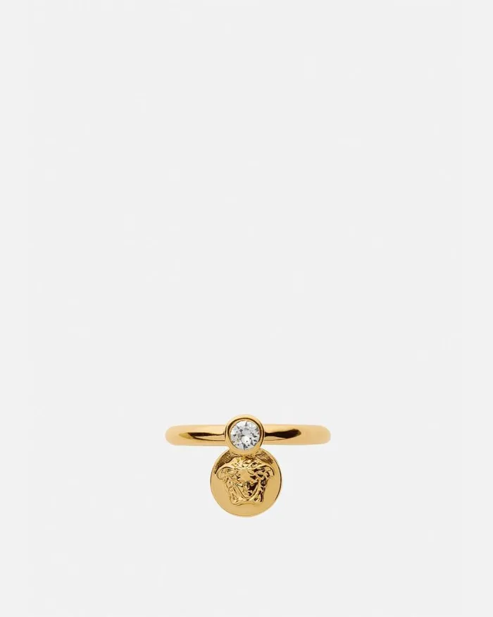 Versace Crystal Medusa Ring Gold Women Rings