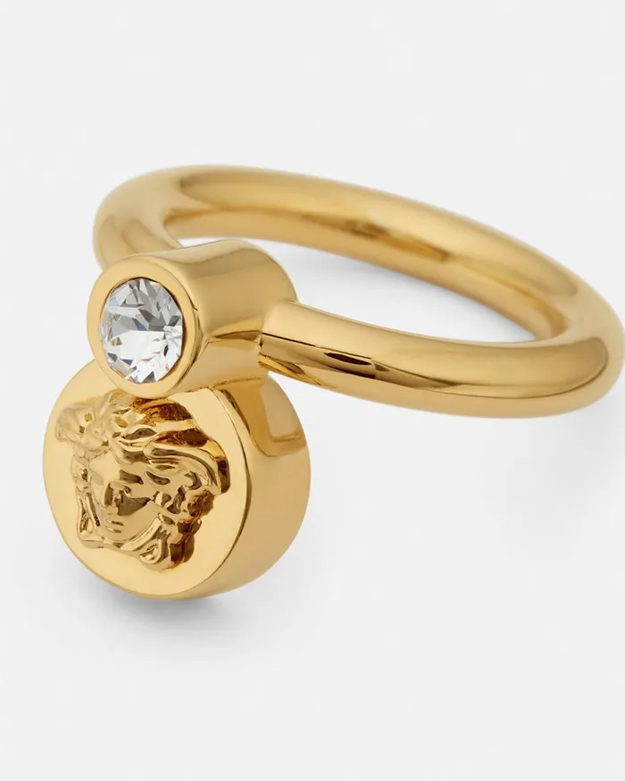 Versace Crystal Medusa Ring Gold Women Rings Versace Crystal Medusa Ring Gold Women Rings