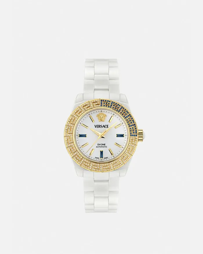 Versace DV One Automatic Diamond Watch White Women Watches
