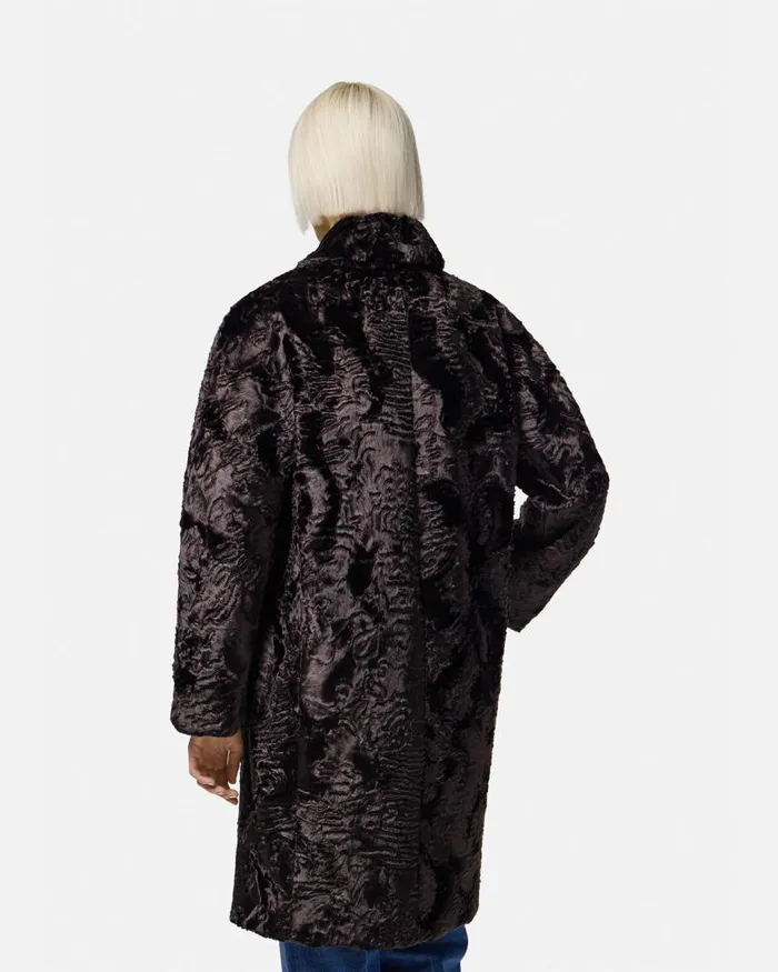 Versace FauxFur Coat Black Women Outerwear and Coats Versace FauxFur Coat Black Women Outerwear and Coats