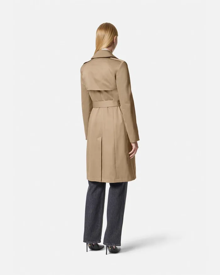Versace Gabardine Trench Coat Beige Women Outerwear and Coats Versace Gabardine Trench Coat Beige Women Outerwear and Coats