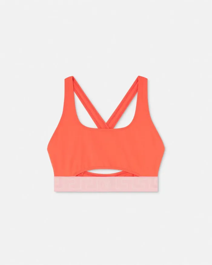 Versace Greca Border Bikini Top Coral Women Swimwear