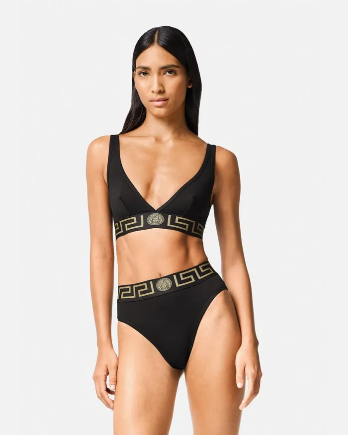 Versace Greca Border High Waist Briefs Black Women Bras and Briefs Versace Greca Border High Waist Briefs Black Women Bras and Briefs