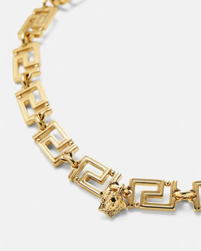 Versace Greca Necklace Light Gold WomenMen Necklaces Versace Greca Necklace Light Gold WomenMen Necklaces