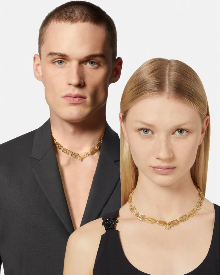 Versace Greca Necklace Light Gold WomenMen Necklaces Versace Greca Necklace Light Gold WomenMen Necklaces