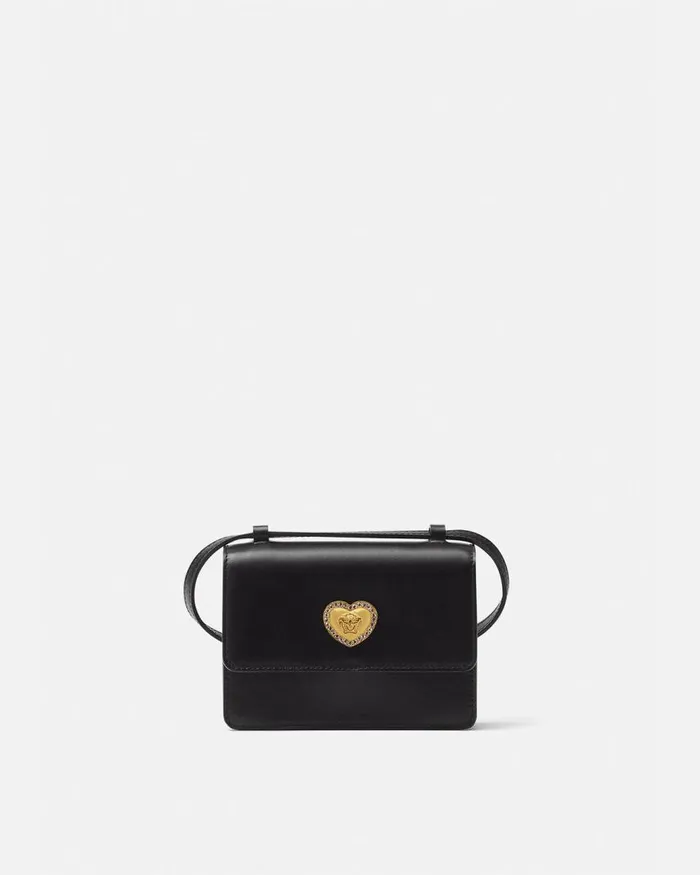 Versace Heart La Medusa Kids Crossbody Bag Blackgold Children Accessories