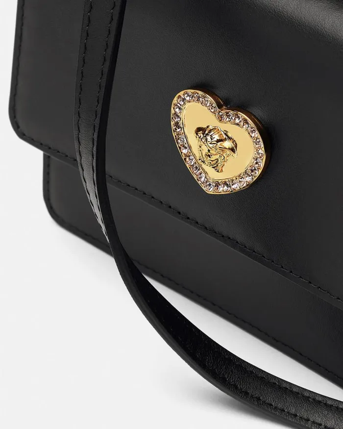 Versace Heart La Medusa Kids Crossbody Bag Blackgold Children Accessories Versace Heart La Medusa Kids Crossbody Bag Blackgold Children Accessories