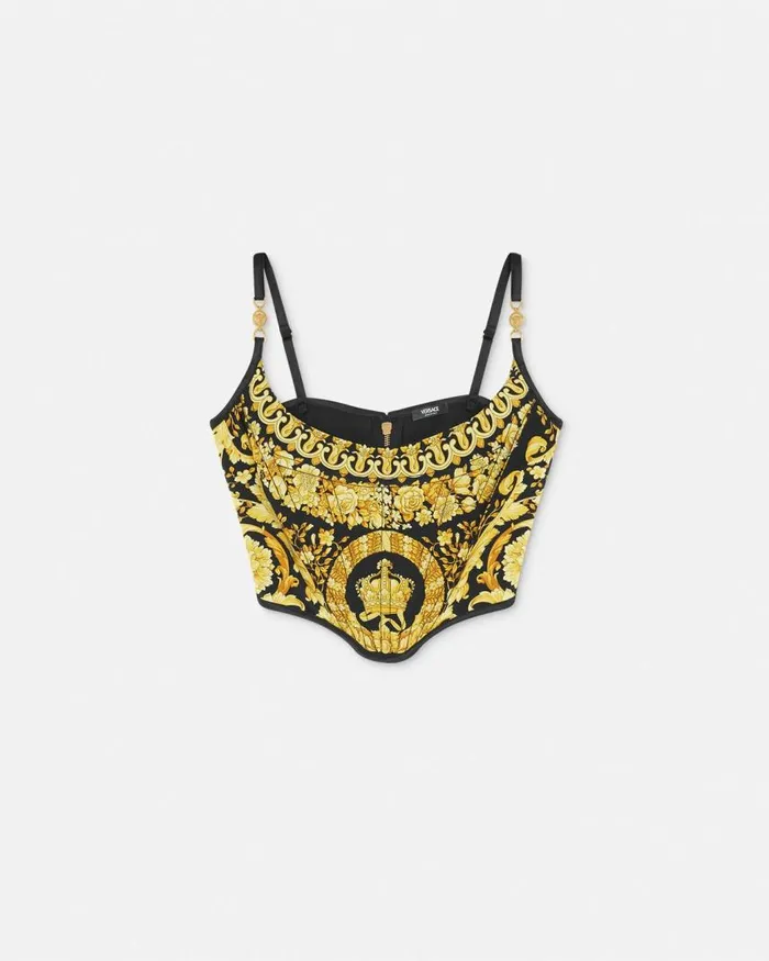 Versace La Coupe Des Dieux Corset Top Blackprint Women Shirts and Tops