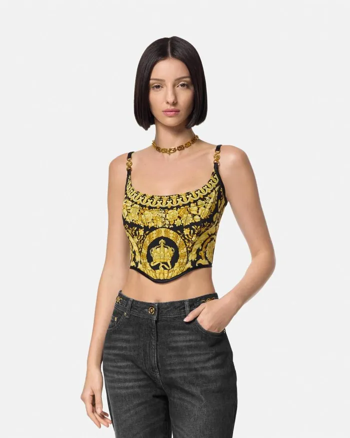 Versace La Coupe Des Dieux Corset Top Blackprint Women Shirts and Tops Versace La Coupe Des Dieux Corset Top Blackprint Women Shirts and Tops