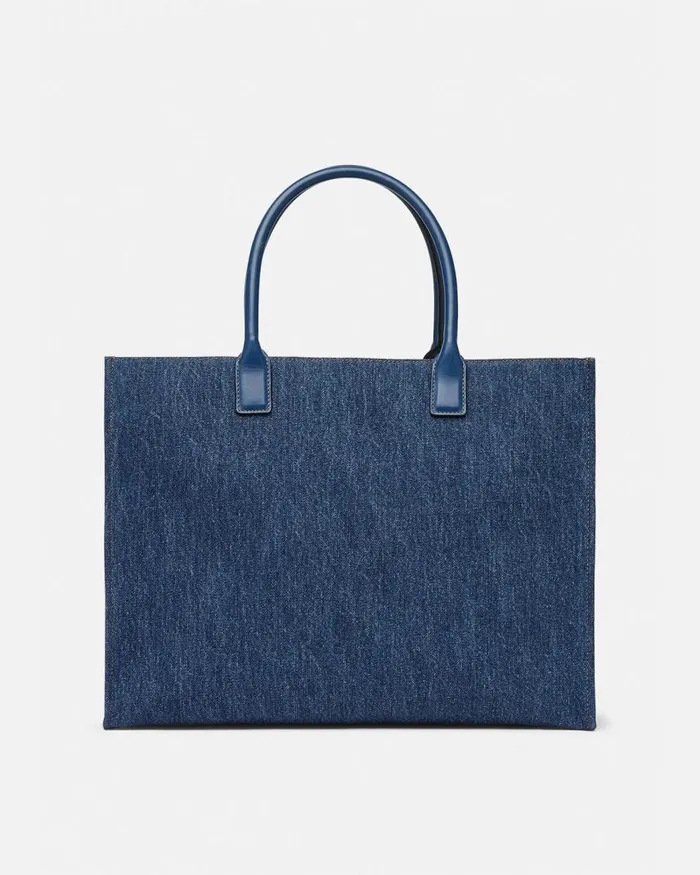 Versace La Medusa Denim Large Tote Bag Blue Women Totes Versace La Medusa Denim Large Tote Bag Blue Women Totes