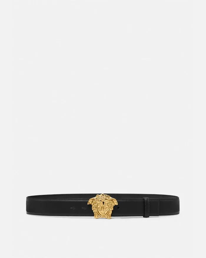 Versace La Medusa Leather Belt 4 Cm Black Men Belts