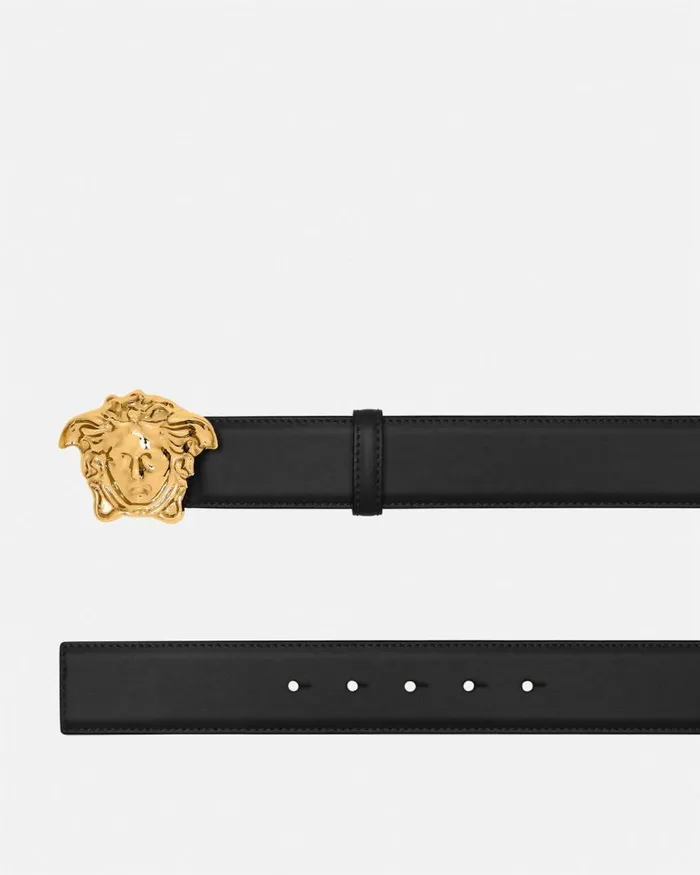 Versace La Medusa Leather Belt 4 Cm Black Men Belts Versace La Medusa Leather Belt 4 Cm Black Men Belts