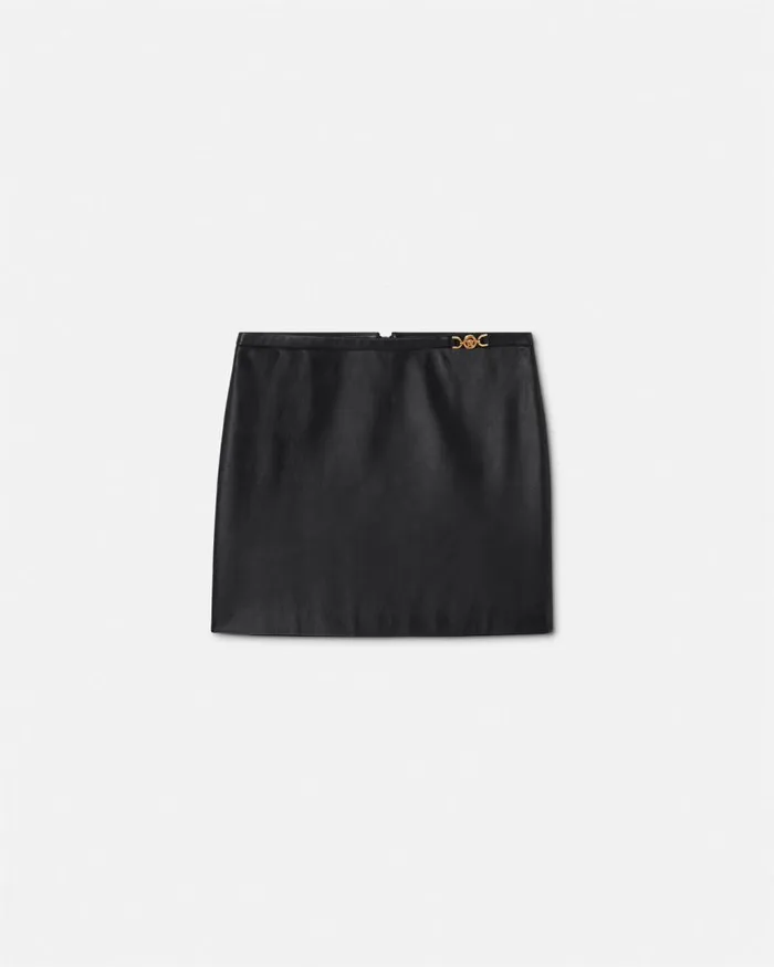 Versace Leather Mini Skirt Black Women Skirts