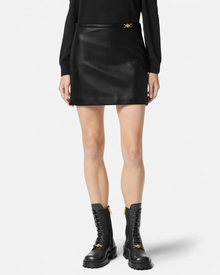 Versace Leather Mini Skirt Black Women Skirts Versace Leather Mini Skirt Black Women Skirts