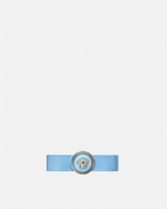 Versace Left Gianni Ribbon Hair Pin Light Blue Women Hair Accessories