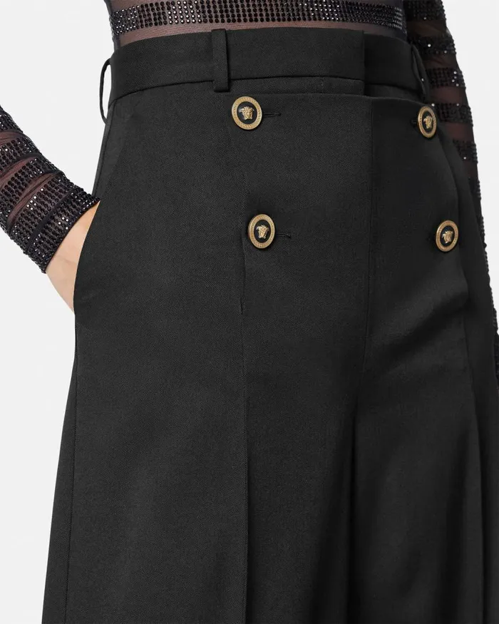 Versace Marine Wide Leg Pants Black Women Pants and Shorts Versace Marine Wide Leg Pants Black Women Pants and Shorts