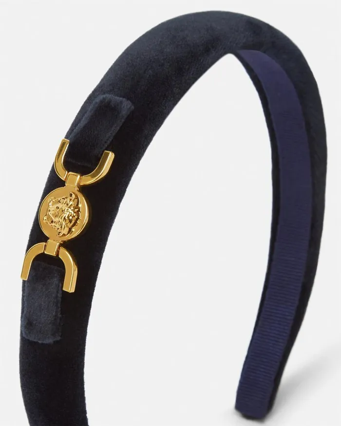 Versace Medusa 03995 Velvet Kids Headband Blue Children Accessories Versace Medusa 03995 Velvet Kids Headband Blue Children Accessories