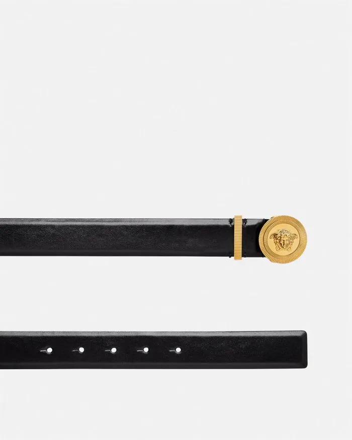 Versace Medusa Biggie Leather Belt 3 Cm Blackgold Women Belts Versace Medusa Biggie Leather Belt 3 Cm Blackgold Women Belts
