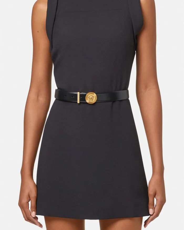 Versace Medusa Biggie Leather Belt 3 Cm Blackgold Women Belts Versace Medusa Biggie Leather Belt 3 Cm Blackgold Women Belts
