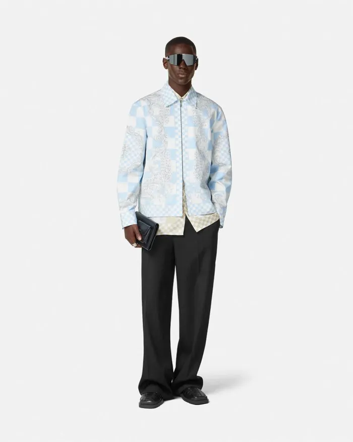 Versace Medusa Contrasto Blouson Jacket Blueprint Men Jackets and Coats Versace Medusa Contrasto Blouson Jacket Blueprint Men Jackets and Coats