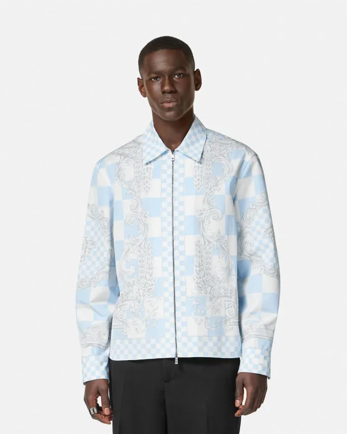 Versace Medusa Contrasto Blouson Jacket Blueprint Men Jackets and Coats Versace Medusa Contrasto Blouson Jacket Blueprint Men Jackets and Coats