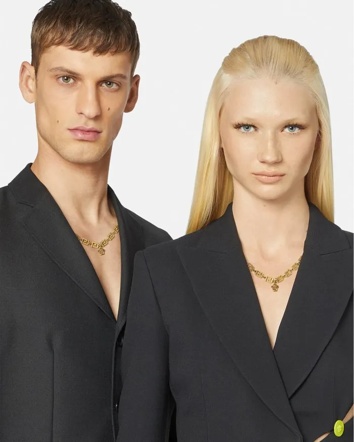 Versace Medusa Greca Necklace Light Gold WomenMen Necklaces Versace Medusa Greca Necklace Light Gold WomenMen Necklaces