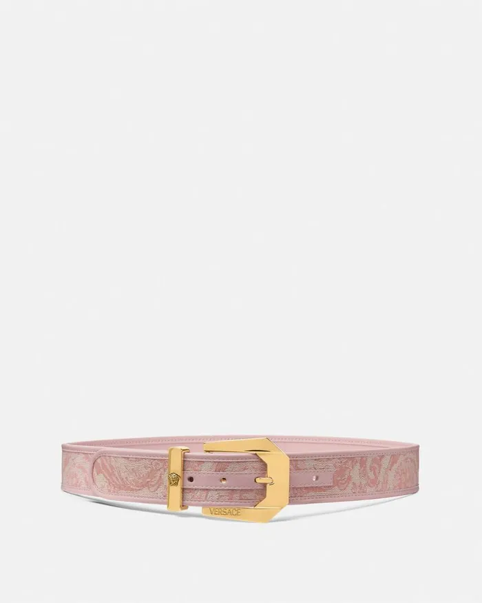 Versace Medusa Heritage Barocco Jacquard Belt 4 Cm Pinkprint Women Belts