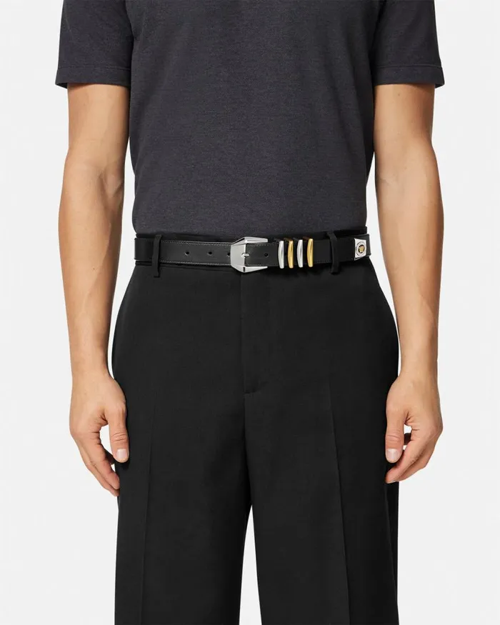 Versace Medusa Heritage Leather Belt 3 Cm Black Men Belts Versace Medusa Heritage Leather Belt 3 Cm Black Men Belts