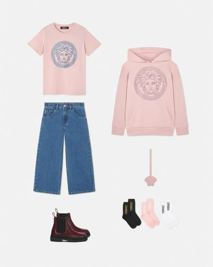 Versace Medusa Kids TShirt Light Pink Children Clothing Versace Medusa Kids TShirt Light Pink Children Clothing