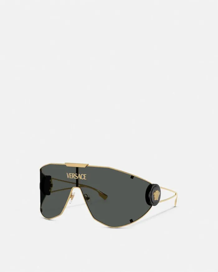 Versace Medusa Man Irregular Sunglasses Blackgold Men Sunglasses