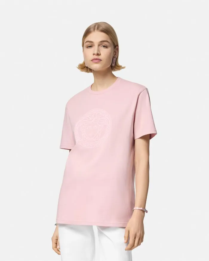Versace Medusa Oversized TShirt Light Pink Women TShirts and Sweatshirts Versace Medusa Oversized TShirt Light Pink Women TShirts and Sweatshirts