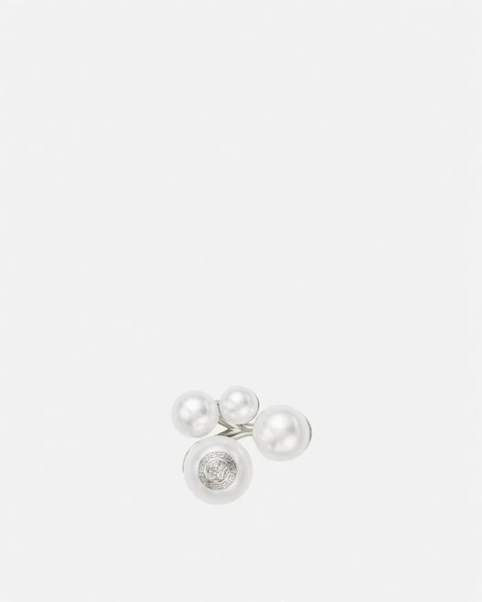 Versace Medusa Pearl Ring Silver Women Rings