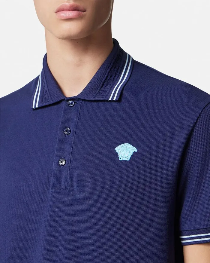 Versace Medusa Polo Shirt Blue Men TShirts and Polos Versace Medusa Polo Shirt Blue Men TShirts and Polos