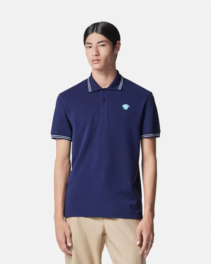 Versace Medusa Polo Shirt Blue Men TShirts and Polos Versace Medusa Polo Shirt Blue Men TShirts and Polos