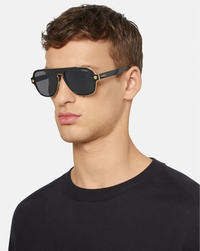 Versace Medusa Retro Charm Sunglasses Black Men Sunglasses Versace Medusa Retro Charm Sunglasses Black Men Sunglasses