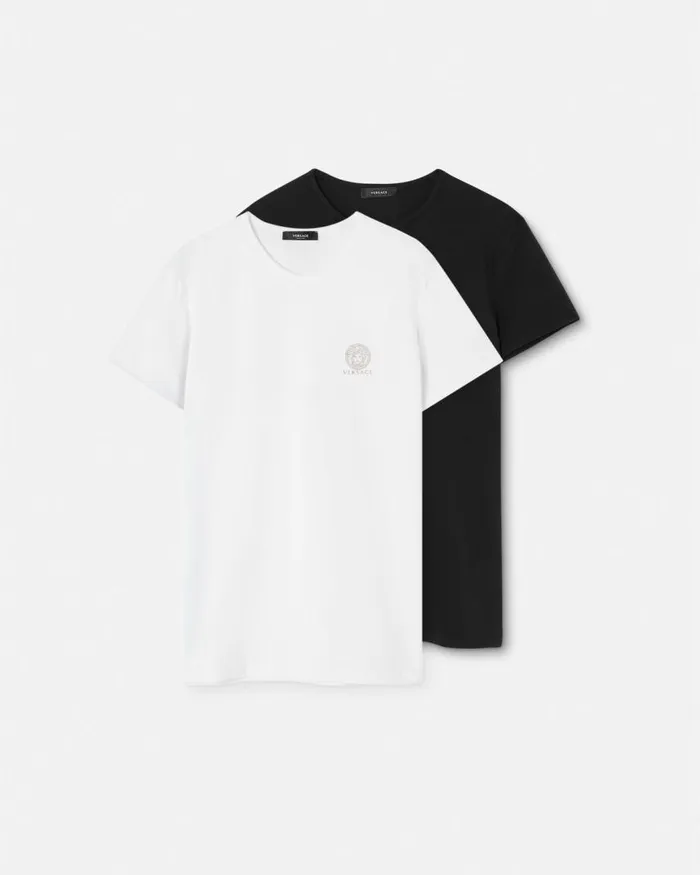 Versace Medusa Undershirt 2Pack Blackwhite Men Loungewear and Pajamas