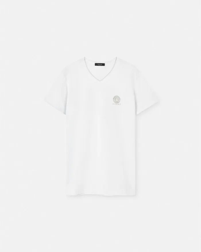 Versace Medusa Undershirt White Men Loungewear and Pajamas