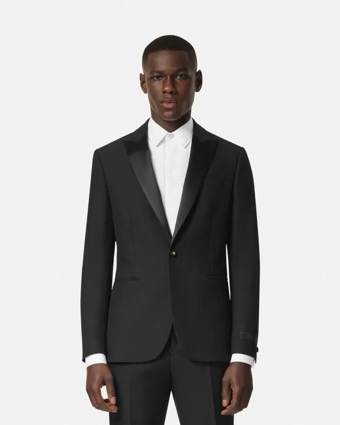 Versace MohairBlend SingleBreasted Blazer Black Men Blazers and Suits Versace MohairBlend SingleBreasted Blazer Black Men Blazers and Suits