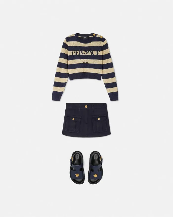 Versace Nautical Stripe Kids Sweater Bluegold Children Clothing Versace Nautical Stripe Kids Sweater Bluegold Children Clothing