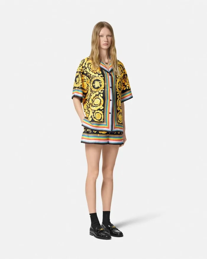 Versace Pride Barocco Silk Shirt Blackprint Women Shirts and Tops Versace Pride Barocco Silk Shirt Blackprint Women Shirts and Tops