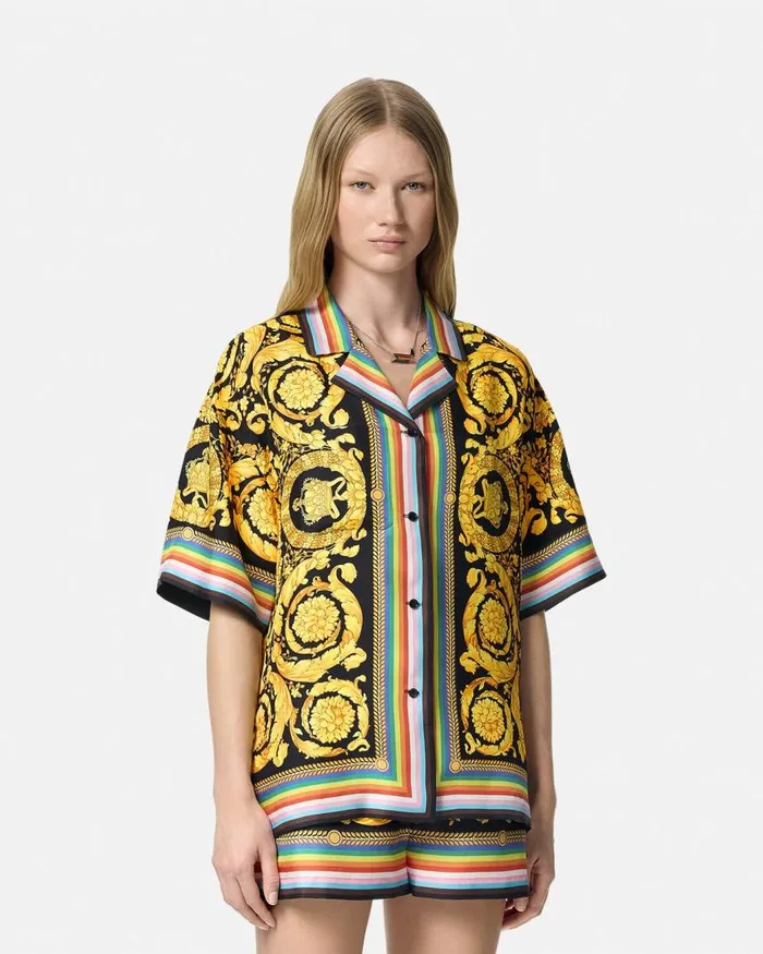 Versace Pride Barocco Silk Shirt Blackprint Women Shirts and Tops Versace Pride Barocco Silk Shirt Blackprint Women Shirts and Tops