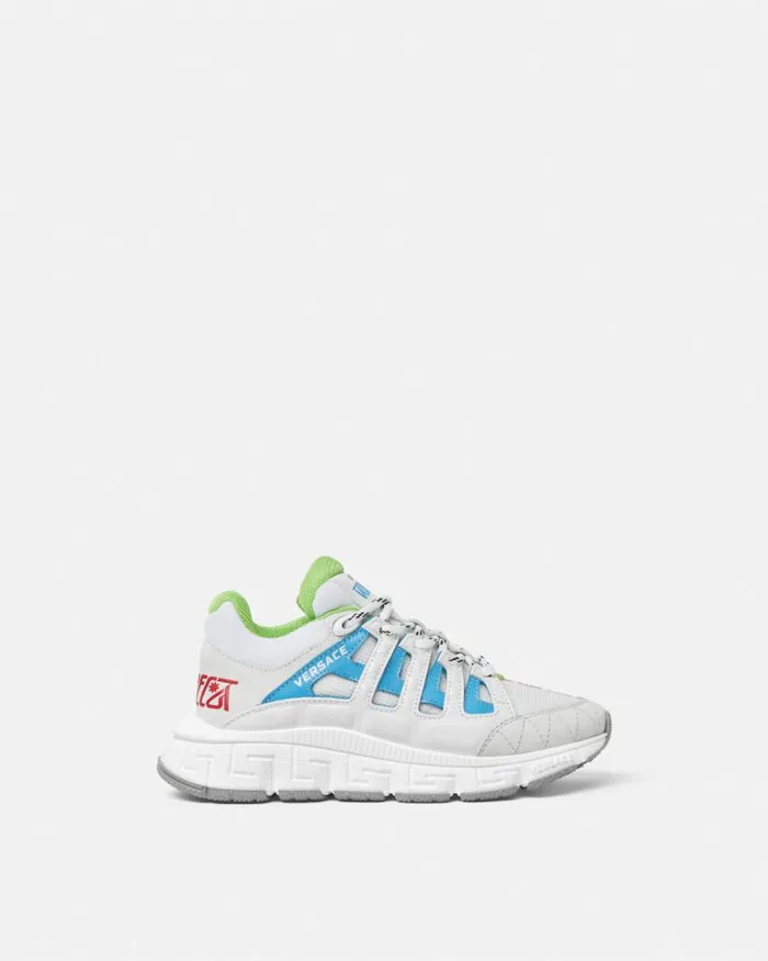 Versace Trigreca Kids Sneakers Whiteblue Children Shoes