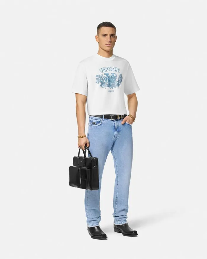Versace University Coral TShirt Whiteprint Men TShirts and Polos Versace University Coral TShirt Whiteprint Men TShirts and Polos