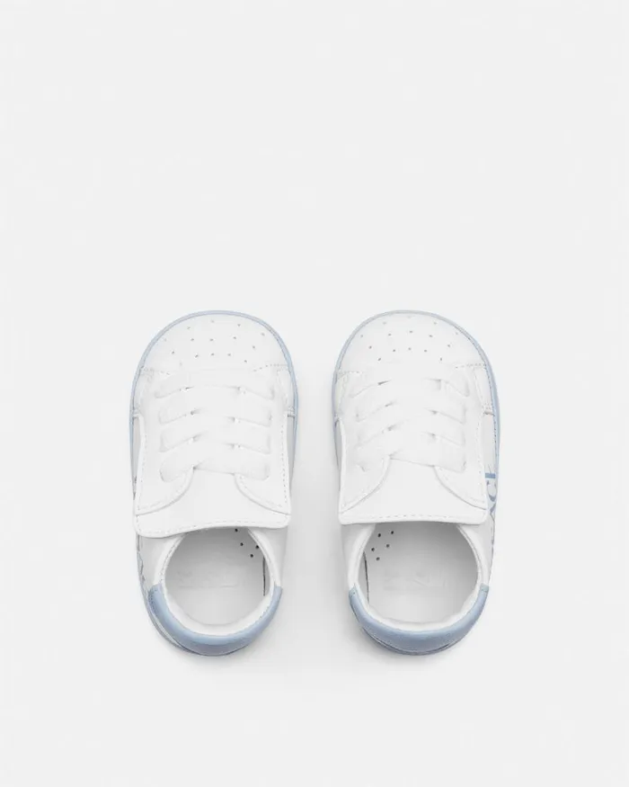 Versace Versace Logo Baby Sneakers Bluewhite Children Shoes and First Steps Versace Versace Logo Baby Sneakers Bluewhite Children Shoes and First Steps