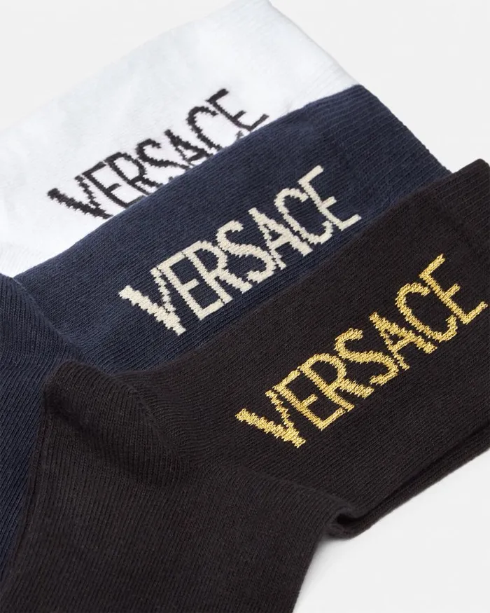 Versace Versace Logo Kids Socks 3Pack Multicolor Children Accessories Versace Versace Logo Kids Socks 3Pack Multicolor Children Accessories
