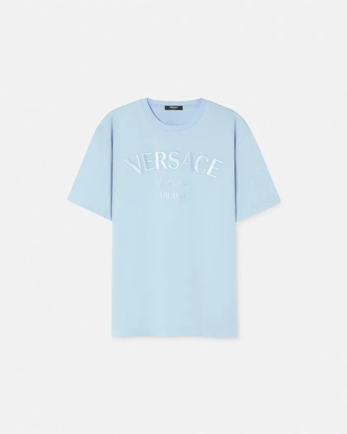 Versace Versace Milano Stamp TShirt Light Blue Men TShirts and Polos