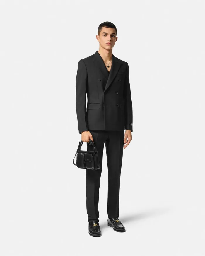 Versace Wool Formal Pants Black Men Blazers and Suits Versace Wool Formal Pants Black Men Blazers and Suits