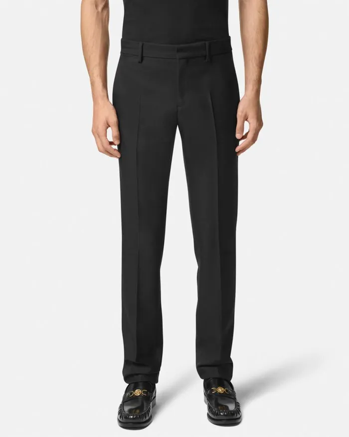 Versace Wool Formal Pants Black Men Blazers and Suits Versace Wool Formal Pants Black Men Blazers and Suits
