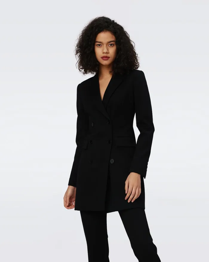 Virginia Blazer Dress Black Women DVF Dresses